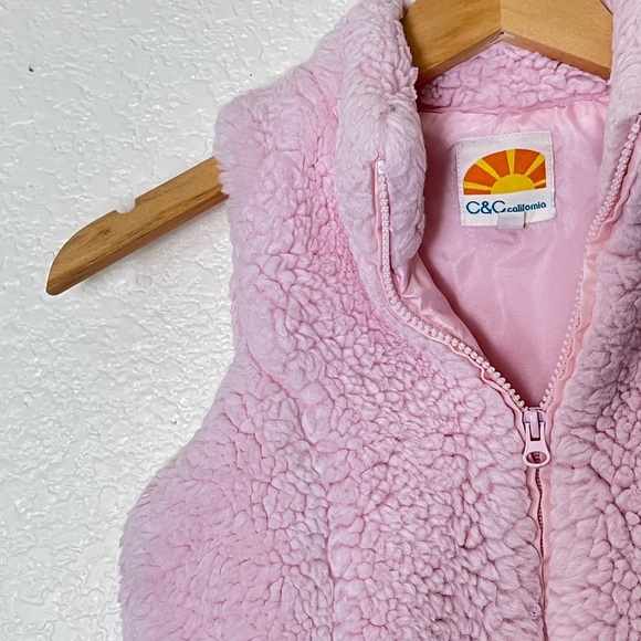 C&C California | Faux fur fluffy pink vest size 12 - Picture 3 of 10